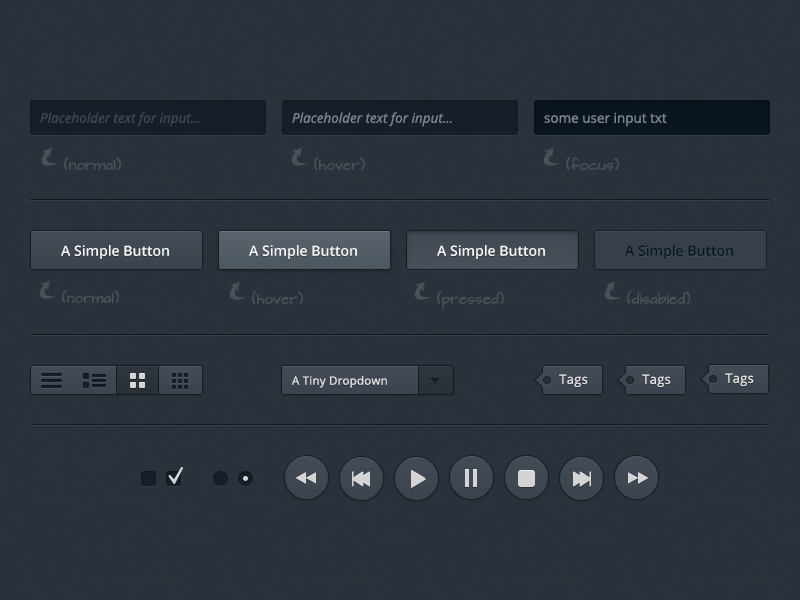 A dark user interface freebie/download