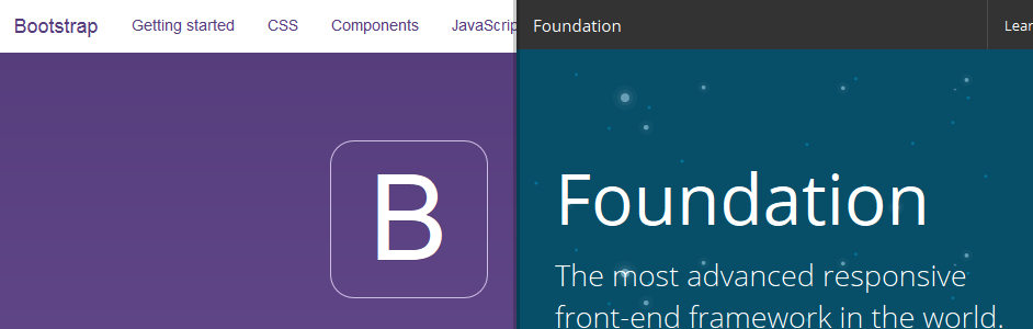 Bootstrap and Foundation sites