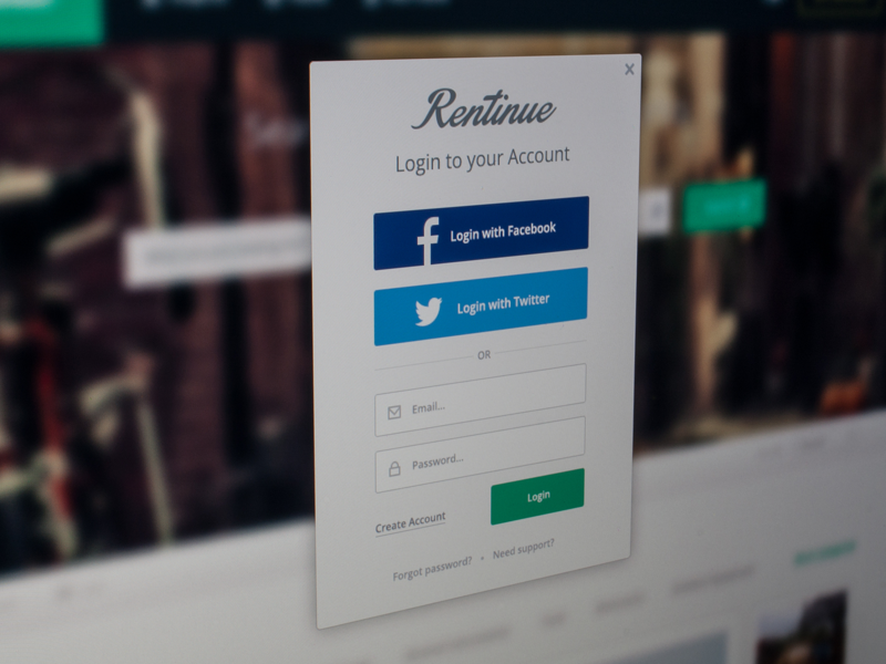 rentinue_login_screen