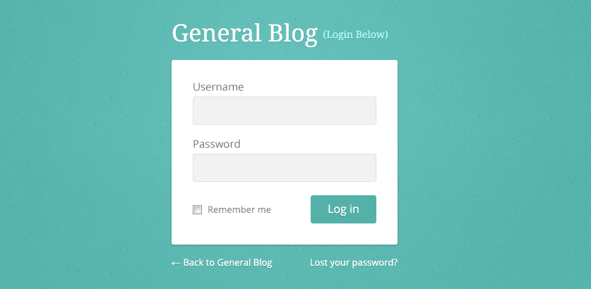Final result: A custom login page for WordPress