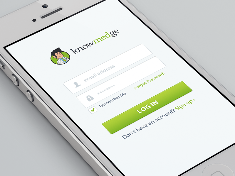 Designer Spotlight: Knowmedge Mobile Login by Riki Tanone