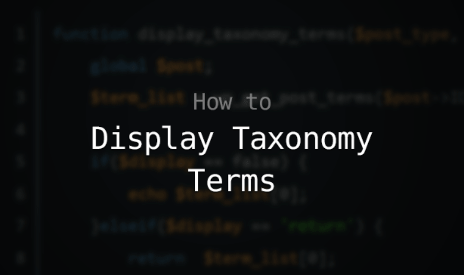 Display Custom Taxonomy Terms in WordPress