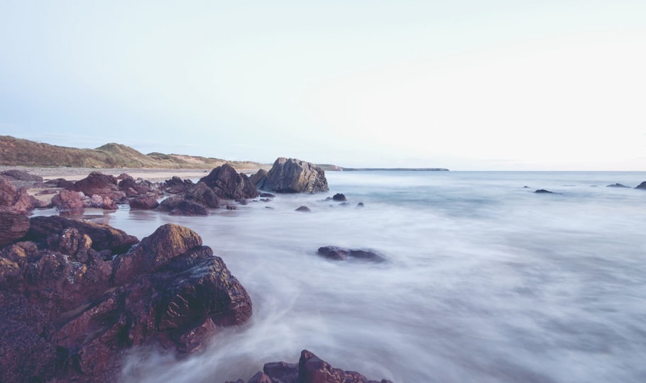 Misty sea and rocks wallpapers