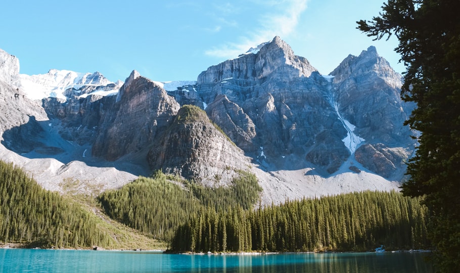 Mountains, trees and river wallpapers